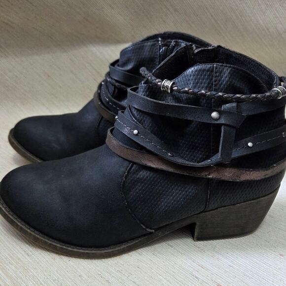 SO Sonoma Kohls black ankle fashion boots womens sz. 8M chunk heel - Picture 2 of 11